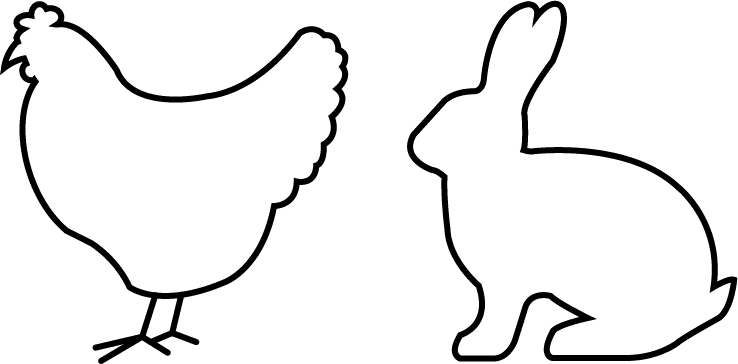 Icon von Huhn und Hase